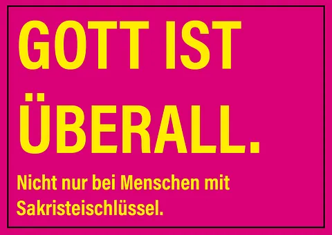 Postkarte Gott ist überall